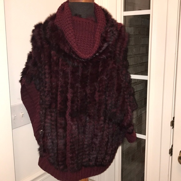 DIANA ROSH Jackets & Blazers - Diana Rosh New York Rabbit Fur Poncho